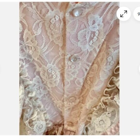 VTG Pazazz Pageant Dress Sz 6 Full Circle Party Frilly Lace Layered Ruffles Pink - Picture 7 of 11